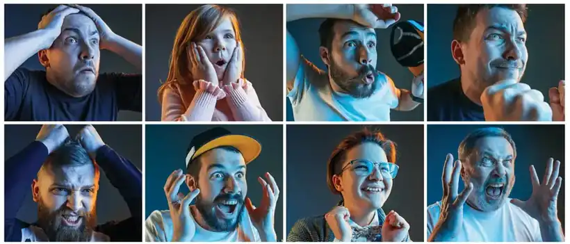 Gama de expresiones faciales: la emoción que se ve también se escucha